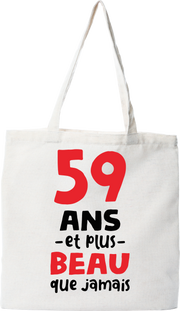 Tote bag coton recyclé 59 ans et plus beau