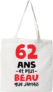 Tote bag coton recyclé 62 ans et plus beau