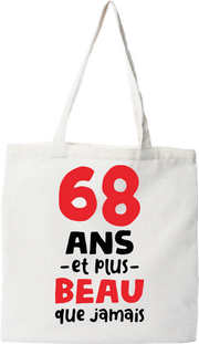 Tote bag coton recyclé 68 ans et plus beau