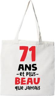 Tote bag coton recyclé 71 ans et plus beau