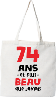 Tote bag coton recyclé 74 ans et plus beau