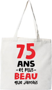 Tote bag coton recyclé 75 ans et plus beau
