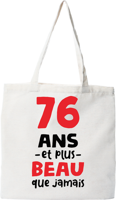 Tote bag coton recyclé 76 ans et plus beau