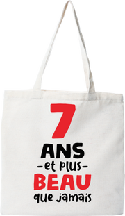 Tote bag coton recyclé 7 ans et plus beau