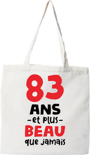 Tote bag coton recyclé 83 ans et plus beau