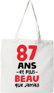 Tote bag coton recyclé 87 ans et plus beau