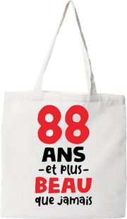 Tote bag coton recyclé 88 ans et plus beau