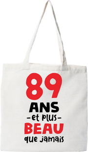 Tote bag coton recyclé 89 ans et plus beau