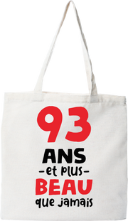 Tote bag coton recyclé 93 ans et plus beau