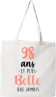 Tote bag coton recyclé 98 ans et plus belle que jamais