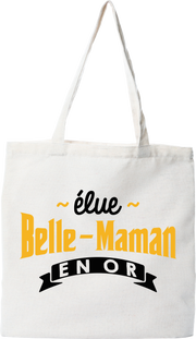 Tote bag coton recyclé élue belle-maman en or