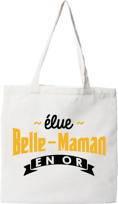 Tote bag coton recyclé élue belle-maman en or