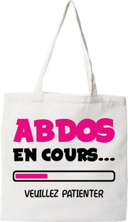 Tote bag coton recyclé abdos en cours