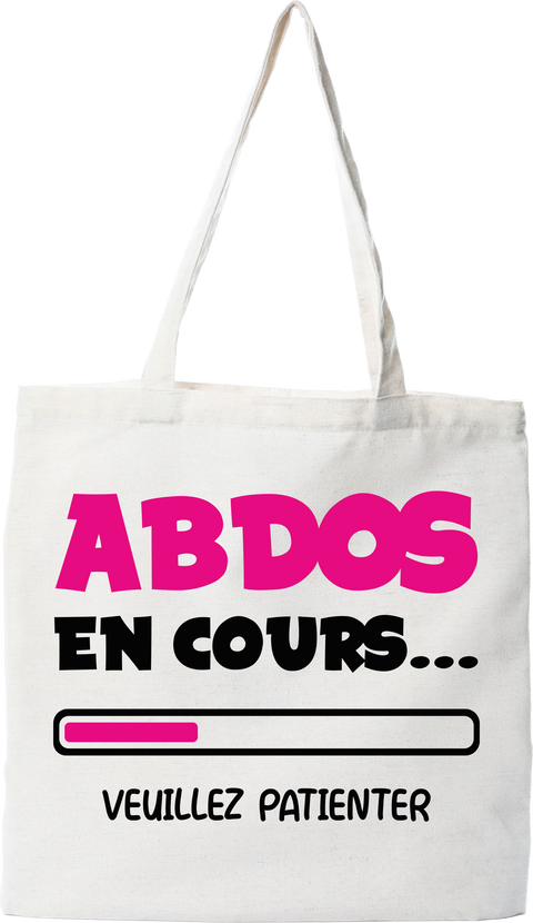 Tote bag coton recyclé abdos en cours