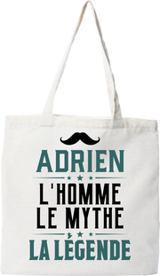 Tote bag coton recyclé adrien l'homme le mythe la légende