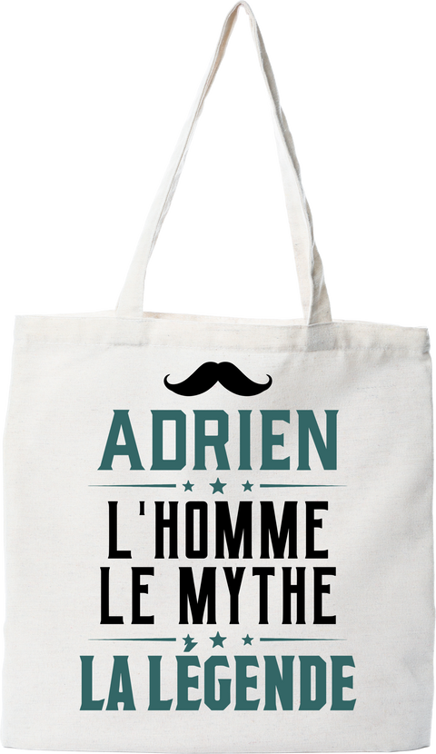 Tote bag coton recyclé adrien l'homme le mythe la légende