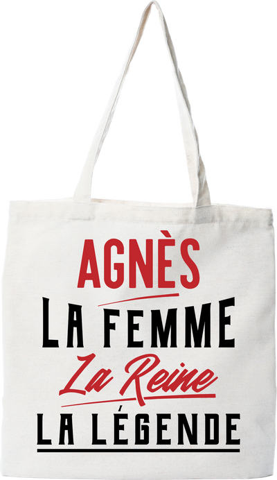 Tote bag coton recyclé agnès la femme la reine la légende