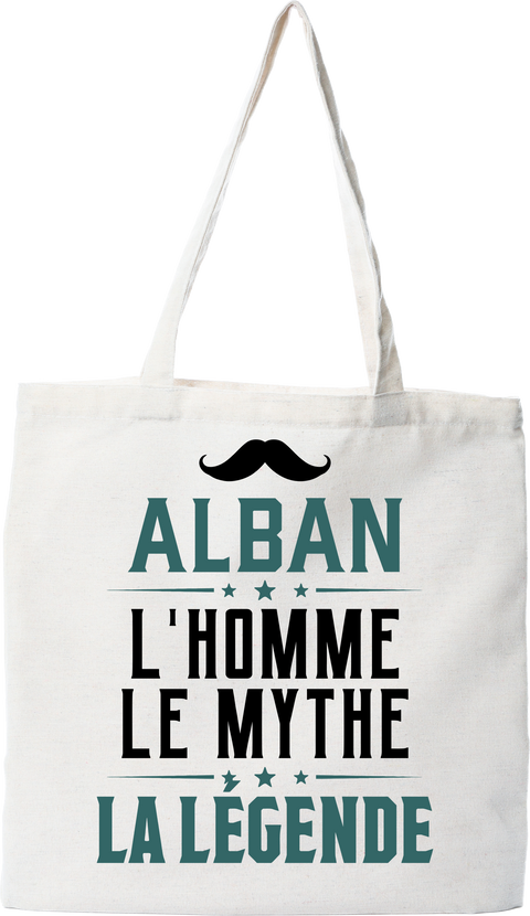 Tote bag coton recyclé alban l'homme le mythe la légende
