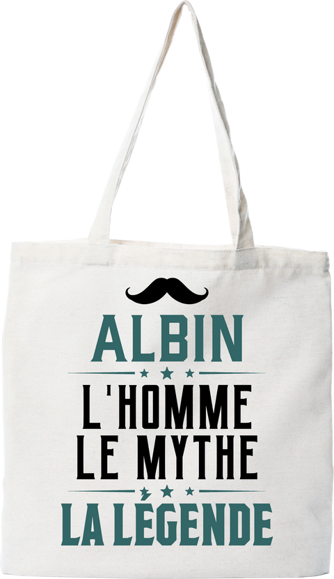 Tote bag coton recyclé albin l'homme le mythe la légende