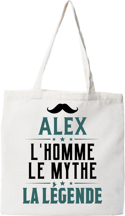 Tote bag coton recyclé alex l'homme le mythe la légende