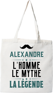 Tote bag coton recyclé alexandre l'homme le mythe la légende