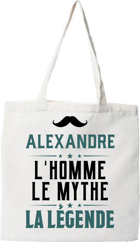 Tote bag coton recyclé alexandre l'homme le mythe la légende