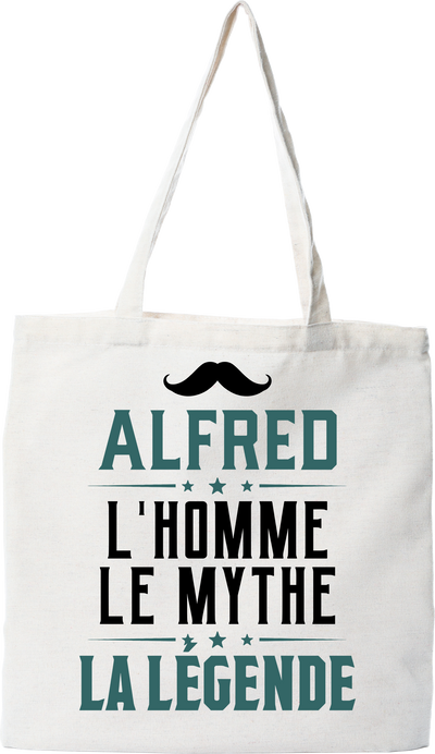 Tote bag coton recyclé alfred l'homme le mythe la légende