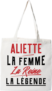 Tote bag coton recyclé aliette la femme la reine la légende
