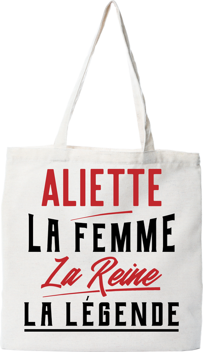 Tote bag coton recyclé aliette la femme la reine la légende