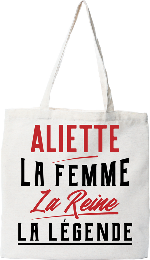 Tote bag coton recyclé aliette la femme la reine la légende