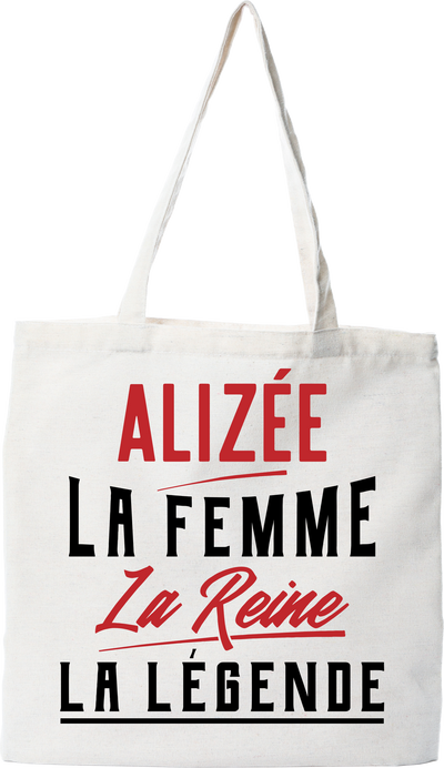 Tote bag coton recyclé alizée la femme la reine la légende