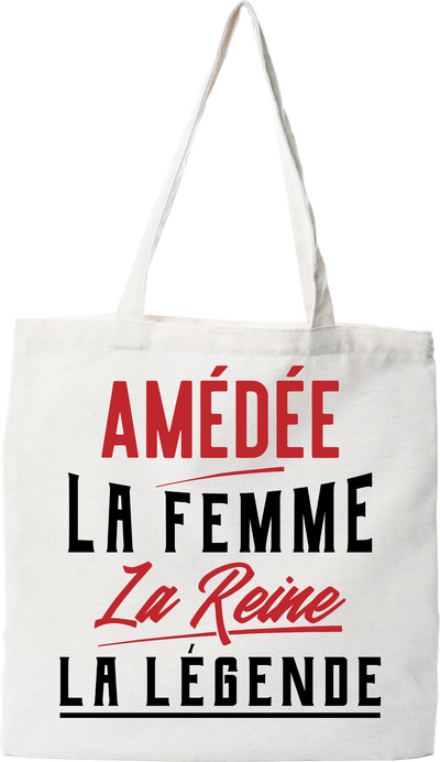 Tote bag coton recyclé amédée la femme la reine la légende