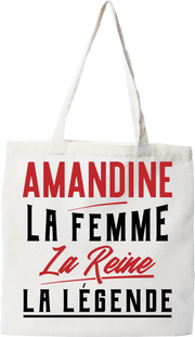 Tote bag coton recyclé amandine la femme la reine la légende