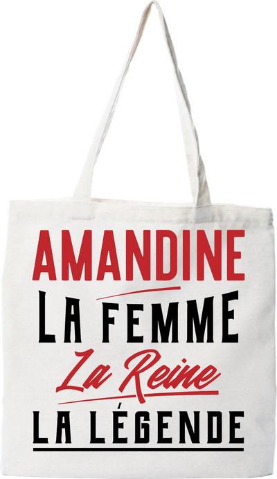 Tote bag coton recyclé amandine la femme la reine la légende