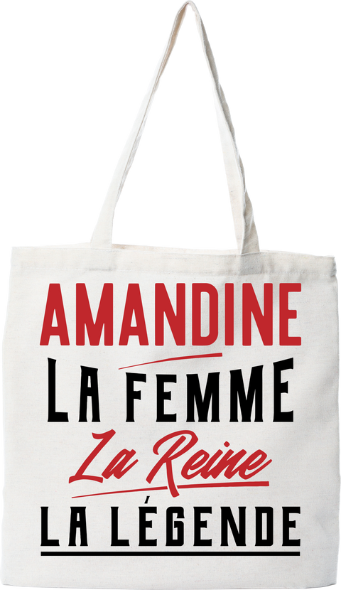 Tote bag coton recyclé amandine la femme la reine la légende