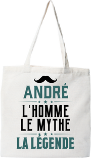 Tote bag coton recyclé andré l'homme le mythe la légende
