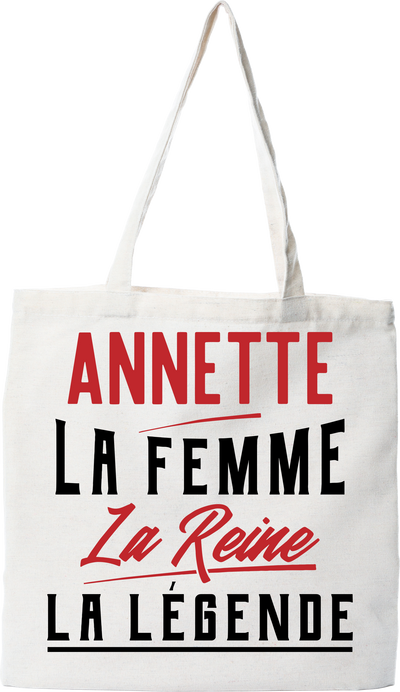 Tote bag coton recyclé annette la femme la reine la légende