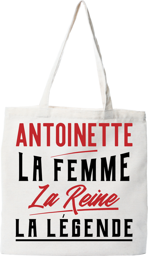 Tote bag coton recyclé antoinette la femme la reine la légende