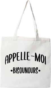 Tote bag coton recyclé appelle moi bisounours