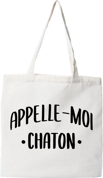 Tote bag coton recyclé appelle moi chaton