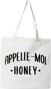 Tote bag coton recyclé appelle moi honey