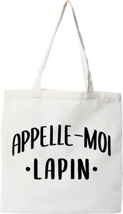 Tote bag coton recyclé appelle moi lapin