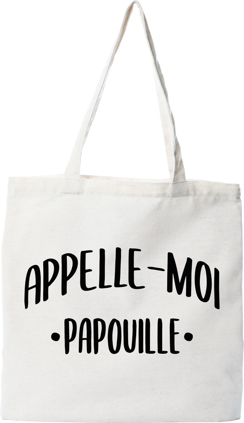 Tote bag coton recyclé appelle moi papouille