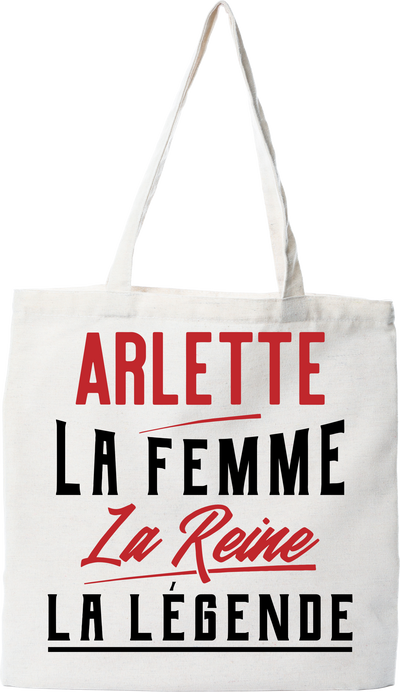 Tote bag coton recyclé arlette la femme la reine la légende