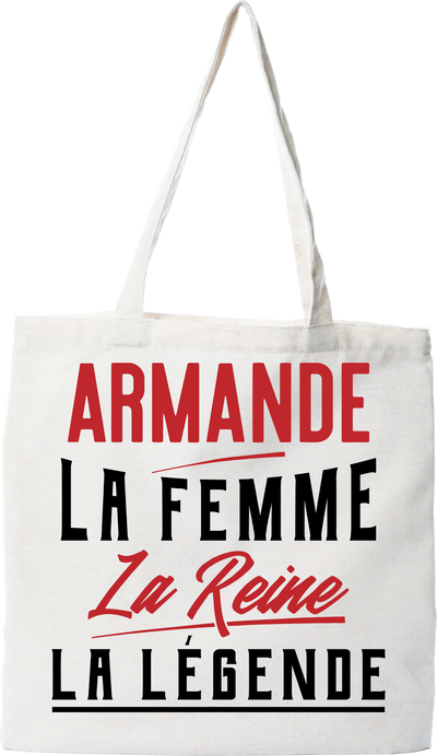 Tote bag coton recyclé armande la femme la reine la légende