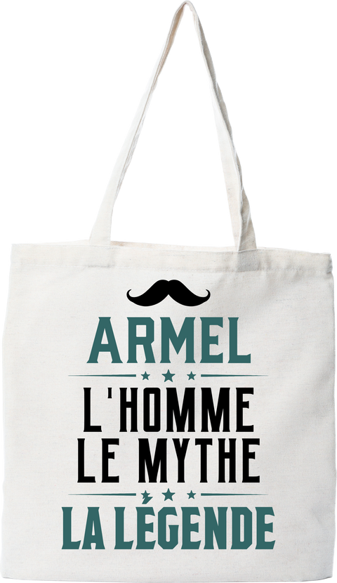 Tote bag coton recyclé armel l'homme le mythe la légende