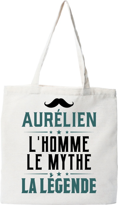 Tote bag coton recyclé aurélien l'homme le mythe la légende