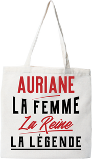 Tote bag coton recyclé auriane la femme la reine la légende