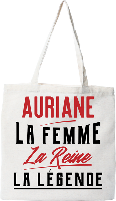 Tote bag coton recyclé auriane la femme la reine la légende