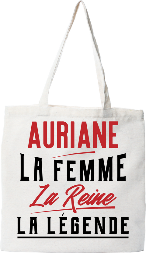 Tote bag coton recyclé auriane la femme la reine la légende
